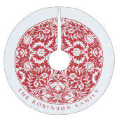  Stijlvol Rood Wit Kerst Bloemenpatroon Kerstboom Rok (Voorkant)