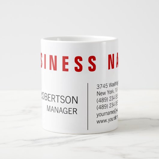 Stijlvol rood wit modern minimalistisch grote koffiekop (Voorkant)