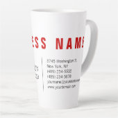 Stijlvol rood wit modern minimalistisch latte mok (Rechterhoek)