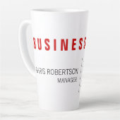 Stijlvol rood wit modern minimalistisch latte mok (Linkerhoek)