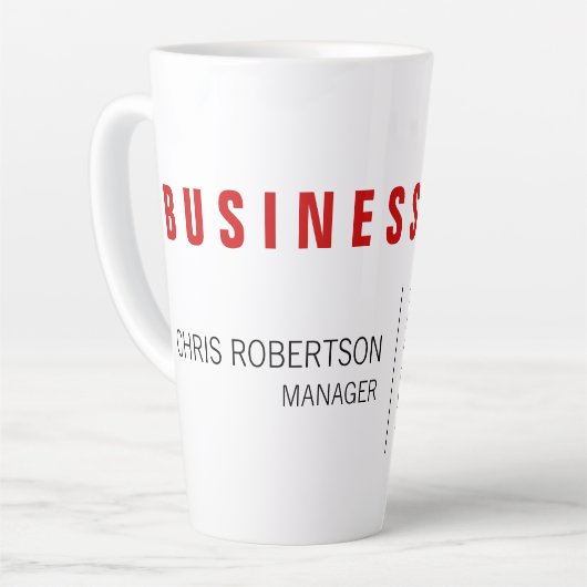 Stijlvol rood wit modern minimalistisch latte mok (Linkerhoek)