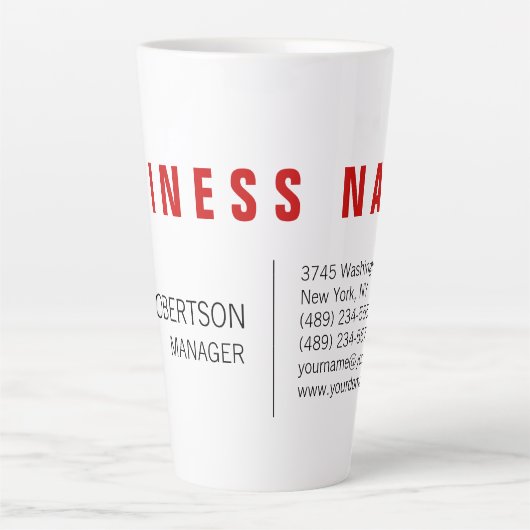 Stijlvol rood wit modern minimalistisch latte mok (Voorkant)