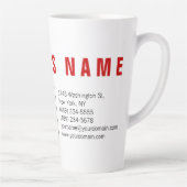 Stijlvol rood wit modern minimalistisch latte mok (Rechts)