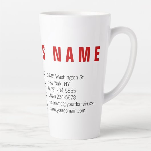 Stijlvol rood wit modern minimalistisch latte mok (Rechts)