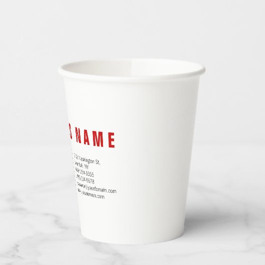 Stijlvol rood wit modern minimalistisch papieren bekers (Links)