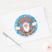 Stijlvol rood wit pastel ronde sticker (Envelop)