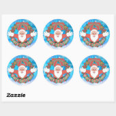 Stijlvol rood wit pastel ronde sticker (Vel)