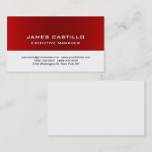 Stijlvol rood wit, uniek, modern, professioneel visitekaartje (Voorkant / Achterkant)