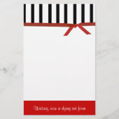 Stijlvol rood, zwart en wit, persoonlijk verhaal briefpapier (Voorkant)