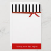 Stijlvol rood, zwart en wit, persoonlijk verhaal briefpapier (Voorkant / Achterkant)