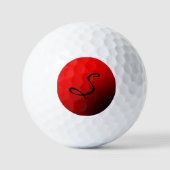 Stijlvol rood zwart monogram Initiaal Professional Golfballen (Voorkant)
