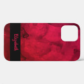 Stijlvol rood zwart Waterverf Patroon op maat Case-Mate iPhone Case (Achterkant (horizontaal))