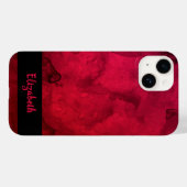Stijlvol rood zwart Waterverf Patroon op maat Case-Mate iPhone Case (Achterkant (horizontaal))