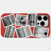 Stijlvol rood zwart-wit, aangepast fotocollage Case-Mate iPhone case (Achterkant (horizontaal))