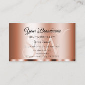 Stijlvol Roos Glamoureus met Initialen Modern Visitekaartje (Achterkant)