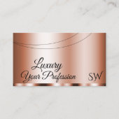 Stijlvol Roos Glamoureus met Initialen Modern Visitekaartje (Voorkant)