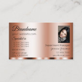 Stijlvol Roos Glamoureus met Logo en foto Visitekaartje (Achterkant)