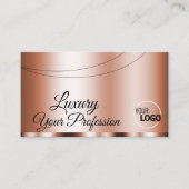 Stijlvol Roos Glamoureus met Logo en foto Visitekaartje (Voorkant)