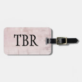 Stijlvol Roos Gold Abstract op roze monogram Bagagelabel (Voorkant horizontaal)