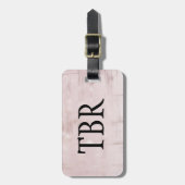 Stijlvol Roos Gold Abstract op roze monogram Bagagelabel (Voorkant verticaal)