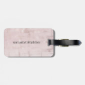 Stijlvol Roos Gold Abstract op roze monogram Bagagelabel (Achterkant horizontaal)