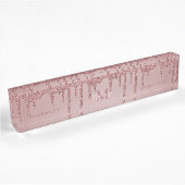 Stijlvol Roos Gold Driving Glitter Monogram Naambordje