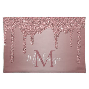 Stijlvol Roos Gold Driving Glitter Monogram Placemat