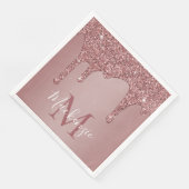 Stijlvol Roos Gold Driving Glitter Monogram Servet (Hoek)