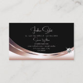 Stijlvol Roos Gold en zwart met Sparkly Diamond Visitekaartje (Achterkant)