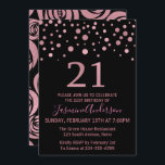Stijlvol Roos Gold Faux Foil 21st Birthday Party Kaart<br><div class="desc">Mooie Roos Gold Faux Foil 21st Birthday Party Invitation. Ontwerpkenmerken van roos Gold confetti en trendy 21 script op de voorkant en mooi bloemig roos patroon op de achterkant.</div>
