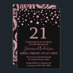 Stijlvol Roos Gold Faux Foil 21st Birthday Party Kaart<br><div class="desc">Mooie Roos Gold Faux Foil 21st Birthday Party Invitation. Ontwerpkenmerken van roos Gold confetti en trendy 21 script op de voorkant en mooi bloemig roos patroon op de achterkant.</div>