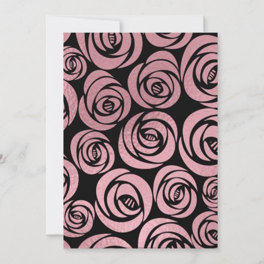 Stijlvol Roos Gold Faux Foil 25th Birthday Party Kaart (Achterkant)