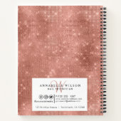 Stijlvol Roos Gold Faux Foil Nails Appointbook Notitieboek (Achterkant)