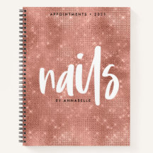 Stijlvol Roos Gold Faux Foil Nails Appointbook