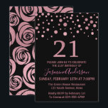 Stijlvol Roos Gold Faux Folie 21ste verjaardagsfee Kaart<br><div class="desc">Mooie Roos Gold Faux Folie 21ste verjaardag Uitnodiging. Ontwerp kenmerken van roos gouden confetti en trendy 21 script op de voorkant en mooie florale roos patroon op de achterkant.</div>