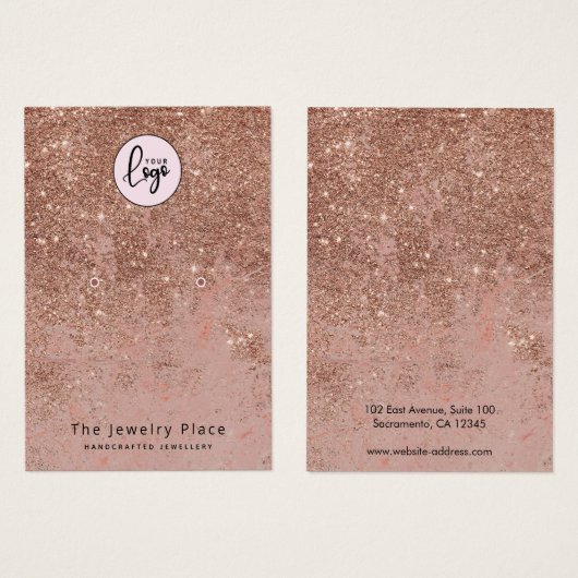 Stijlvol Roos Gold Faux Glitter-beeldscherm Visitekaartje (Voorkant /achterkant)