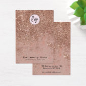 Stijlvol Roos Gold Faux Glitter-beeldscherm Visitekaartje (Bureau)