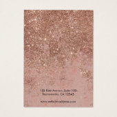 Stijlvol Roos Gold Faux Glitter-beeldscherm Visitekaartje (Achterkant)