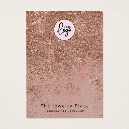 Stijlvol Roos Gold Faux Glitter-beeldscherm Visitekaartje (Voorkant)