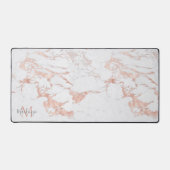 Stijlvol Roos Gold Foil marble Monogram Bureaumat (Voorkant)