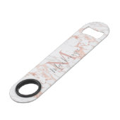 Stijlvol Roos Gold Foil marble Monogram Speed Flessenopener (Achterkant Gekanteld)
