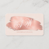 Stijlvol Roos Gold Foil & Roze Monogram Visitekaartje (Voorkant)