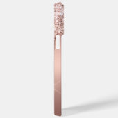 Stijlvol Roos Gold Glitter Drift Metal Monogram Case-Mate iPhone Case (Achterkant / Rechts)