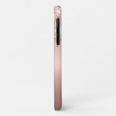 Stijlvol Roos Gold Glitter Drift Metal Monogramed Case-Mate iPhone Case (Achterkant/links)