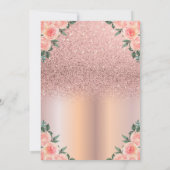 Stijlvol Roos Gold Glitter Floral Afstuderen Kaart (Achterkant)