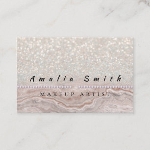 Stijlvol Roos Gold Glitter Marble Typography Visitekaartje