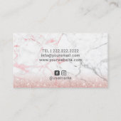Stijlvol Roos Gold Glitter Marble Visitekaartje (Achterkant)