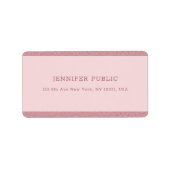 Stijlvol Roos Gold Glitter Modern Professional Chi Etiket (Voorkant)