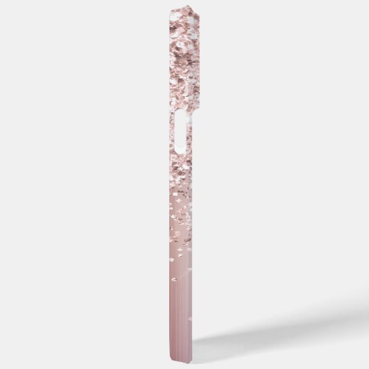 Stijlvol Roos Gold Glitter Monogram Name Script Case-Mate iPhone Case (Achterkant / Rechts)