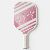 Stijlvol Roos Gold Glitter Script Name Pickleball Paddle (Voorkant)